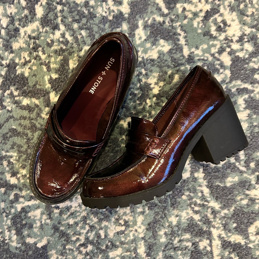 Sun + Stone Women's Maroon Loafers